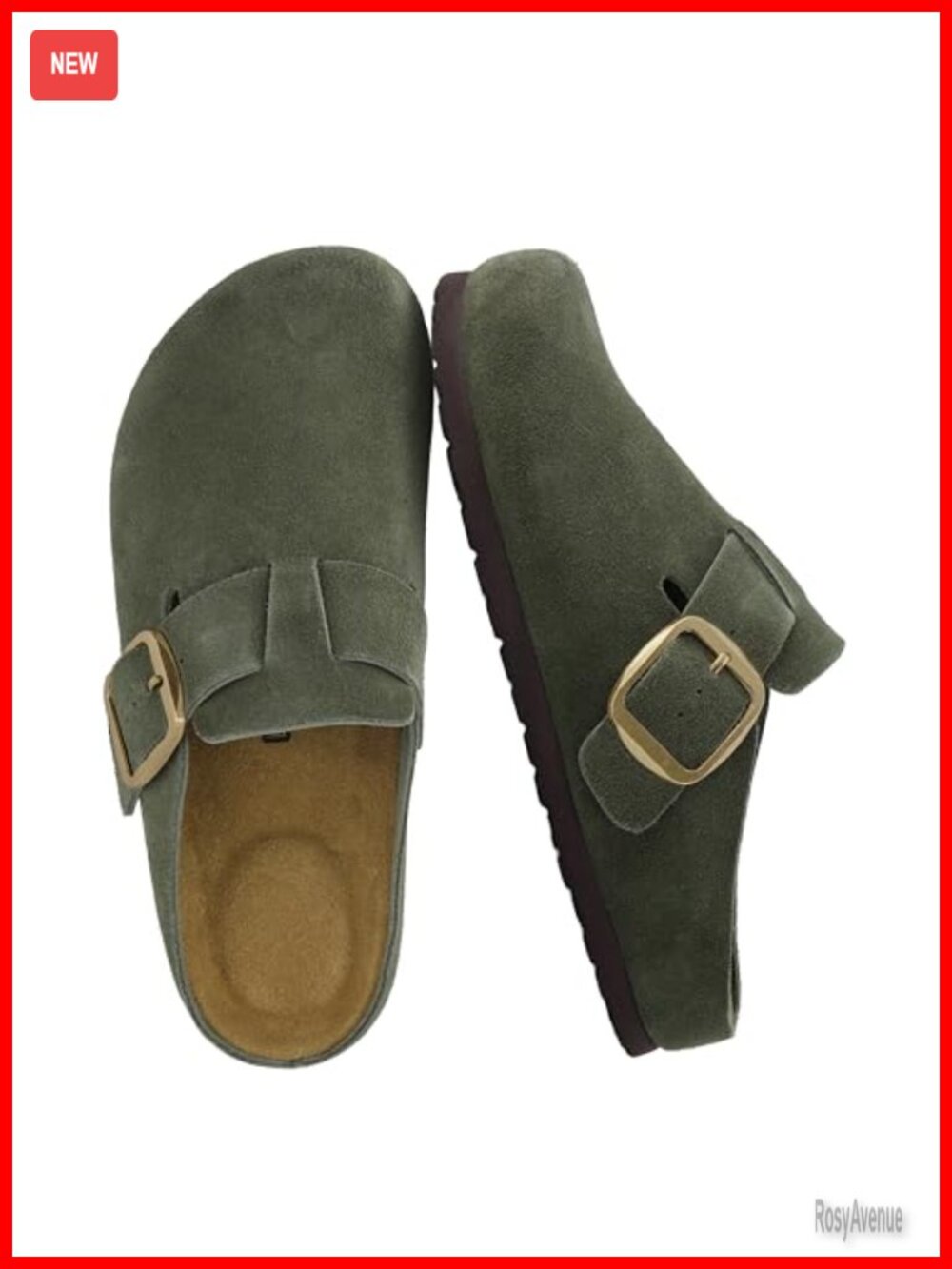CUSHIONAIRE Genuine Leather Comfortable Slip On Clogs Women's Memory Foam